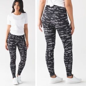 Lululemon NEW Wunder Under Pant Leggings Hi Rise Waist Stretch Tight Black White